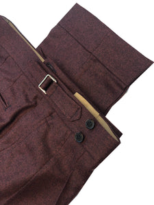 Double Pleated Flannel Trousers Burgundy