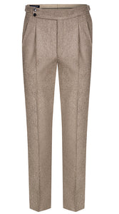 Double Pleated Flannel Trousers Beige