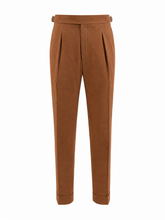 Load image into Gallery viewer, Benevento terracotta rust textured gurkha trousers – studio product packshot on white background