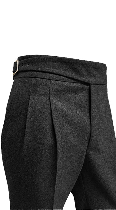 Flannel Gurkha Trousers Dark Grey