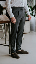 Load image into Gallery viewer, Drawstring Wool Trousers Dark Grey