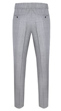 Load image into Gallery viewer, Drawstring Wool Trousers Light Grey Houndstooth