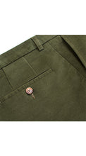 Load image into Gallery viewer, Single Pleated Moleskin Trousers Olive