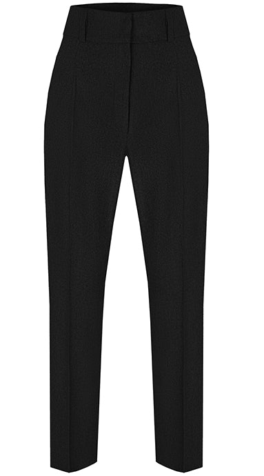 Gia High Rise Flannel Trousers Black