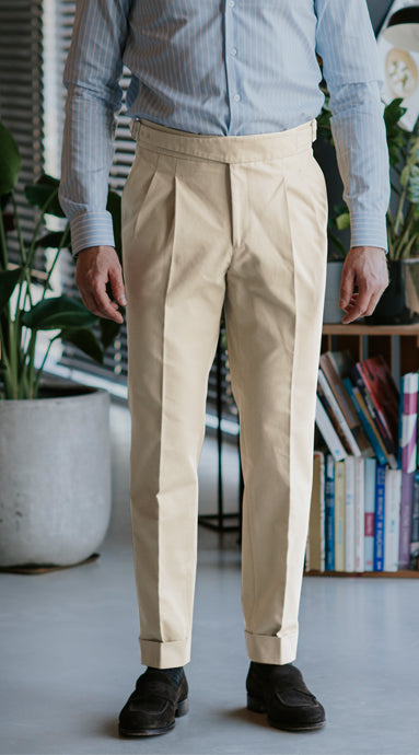 RUBINACCI Manny Slim-Fit Tapered Pleated Cotton-Twill Trousers for Men | MR  PORTER