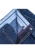 Load image into Gallery viewer, Single Pleated Denim Trousers Blue