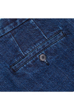 Laden Sie das Bild in den Galerie-Viewer, Einzelne plissierte Jeanshose in Blau