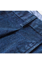 Laden Sie das Bild in den Galerie-Viewer, Einzelne plissierte Jeanshose in Blau