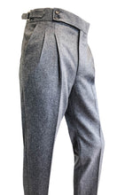 Load image into Gallery viewer, Double Pleated Flannel Trousers Grey