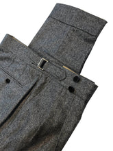Load image into Gallery viewer, Double Pleated Flannel Trousers Grey