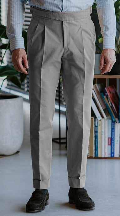 Gurkha Trousers Cotton Twill Medium Grey