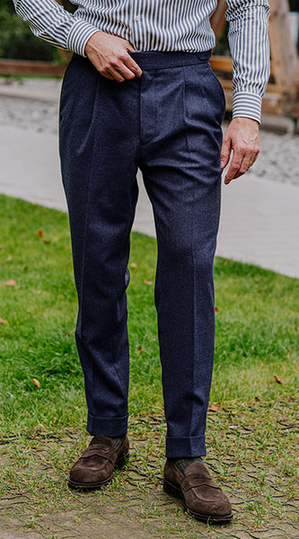 Ben Sherman  Navy Flannel Mens Suit Trousers  Suit Direct