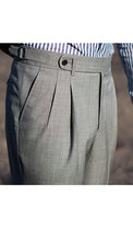 Load image into Gallery viewer, Double Pleated tropic Wool Trousers Light Grey