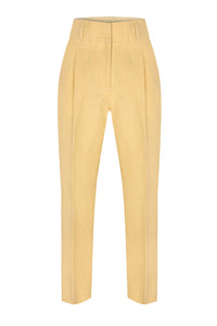 Women tailored linen trousers with high rise, wide leg linen trousers for women