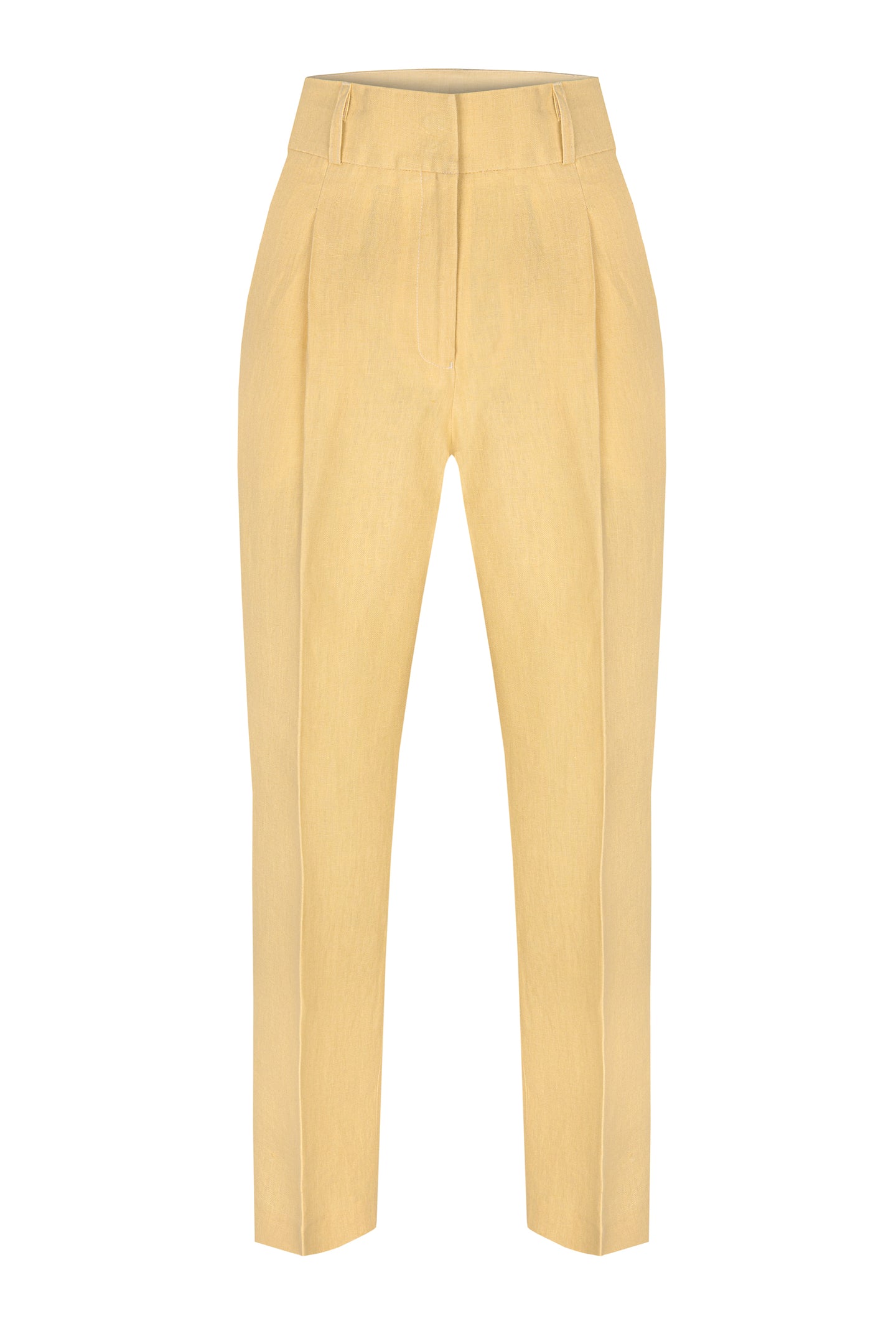 Women tailored linen trousers with high rise, wide leg linen trousers for women