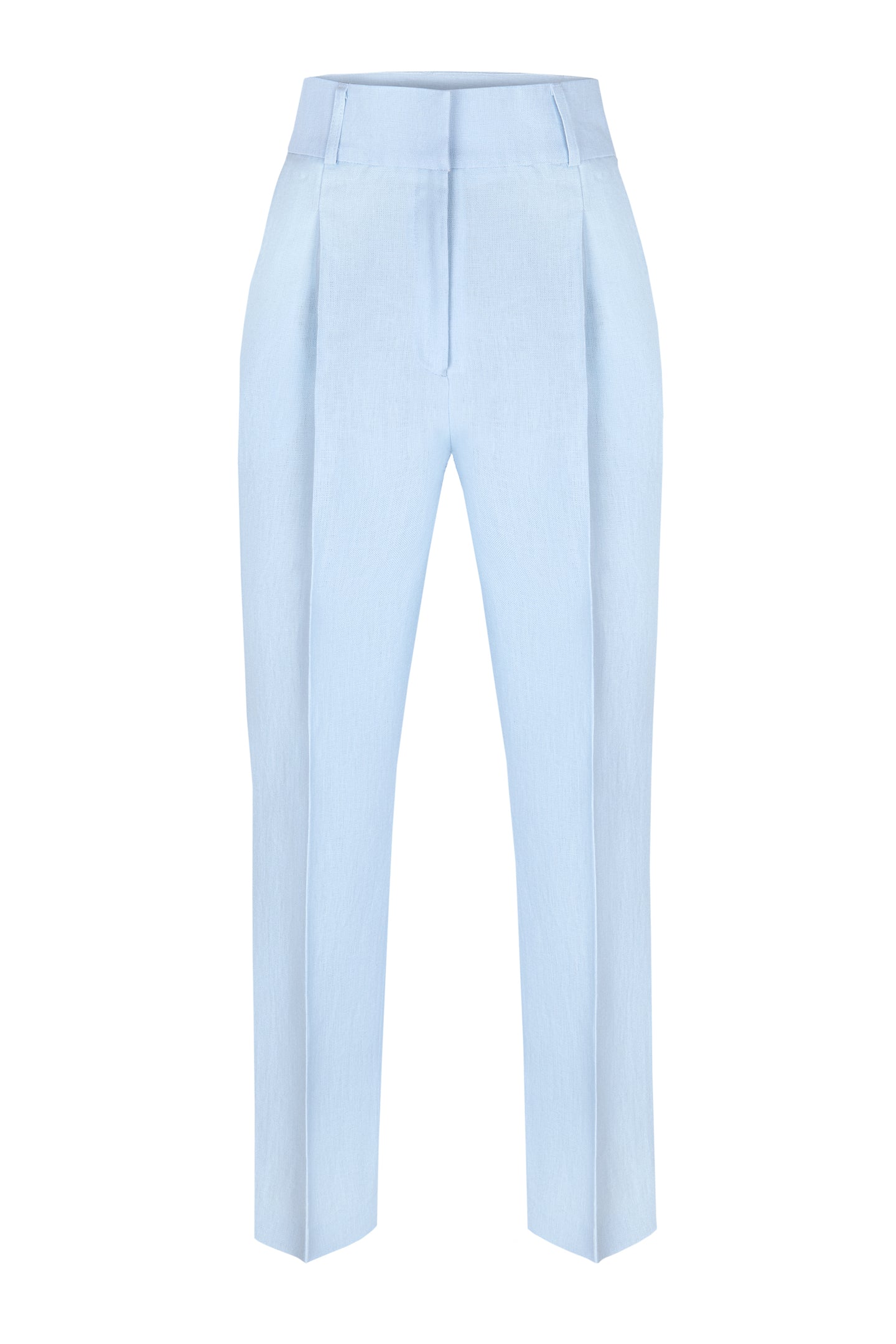 Women Tailored linen trousers with pleats, pantalon en lin femme