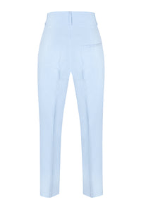 high waist Women Tailored linen trousers with pleats