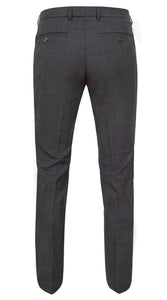 Cesare Fit Wool Trousers Graphite-Brown Overcheck
